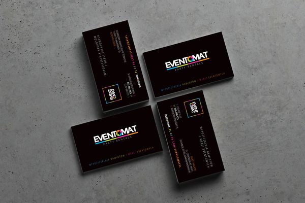 Eventomat – Projekt wizytówek – firma eventowa z Warszawy
