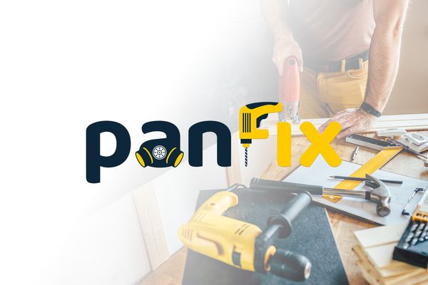 PanFix – Logo dla firmy usługowej z Warszawy (remonty, dezynfekcja, transport)