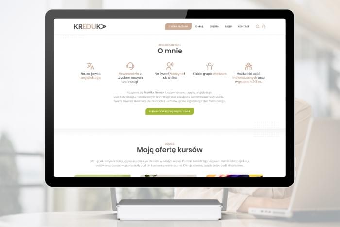 Kreduka - Strona www z modułem zakupowym dla firmy uczącej języka angielskiego z Pszczyny (projekt + kodowanie)