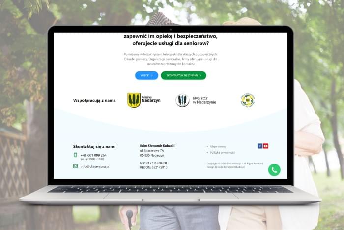 DlaSeniora.pl - Strona www dla firmy świadczącej usługi dla seniorów z Nadarzyna (projekt + kodowanie)