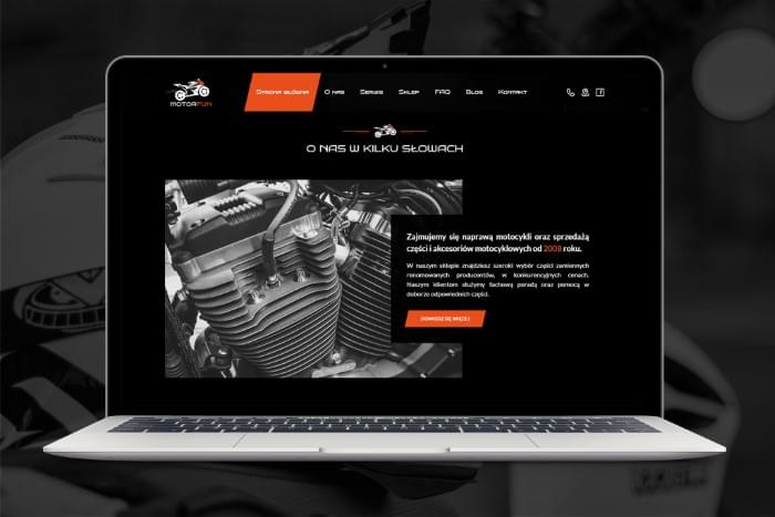 MOTORFUN - Strona www dla serwisu i sklepu motocyklowego z Pszczyny (projekt + kodowanie)