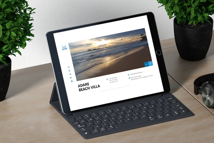 Adare Beach Villa - Wizytówka www dla Villi turystycznej na Sri Lance (projekt + kodowanie)